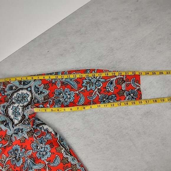 Ann Taylor Loft Women's Multi Color Half Button Front Shift Dress Shirt Size M - Picture 9 of 12